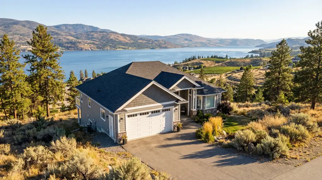 Thompson-Shuswap home with garage door